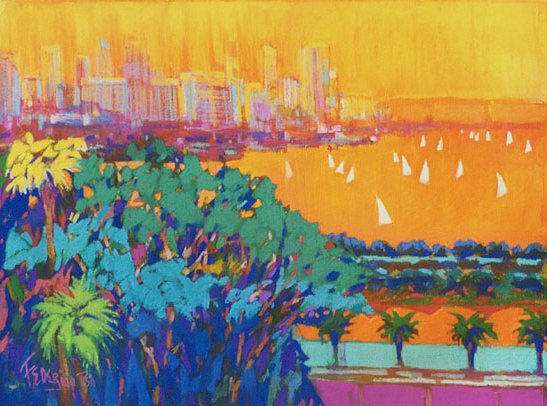 Frank Frederico, "San Diego Fantasy," pastel, 30 x 40 in