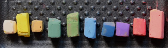 The line-up of the Great American soft pastels used