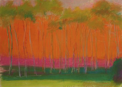 Wolf Kahn, "Dancing Trees," 1997, pastel on paper, 22 x 30 in, Marianne Friedland Gallery