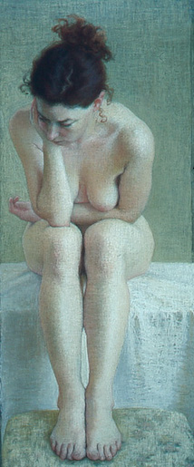 Ellen Eagle, "Nude," pastel, 31 1/2 x 13 in 