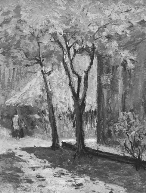 11. A look at the same plein air pastel in black and white