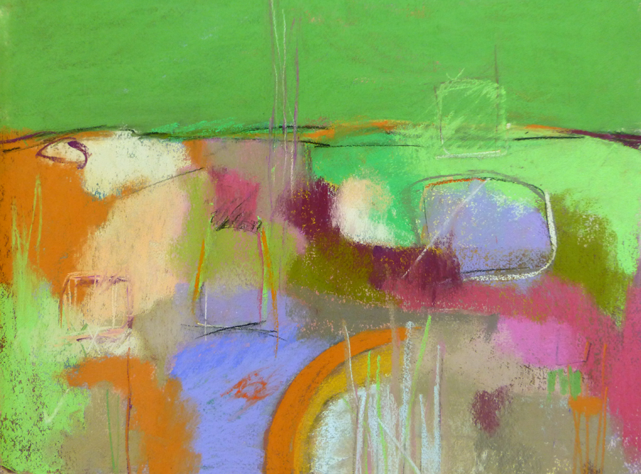 Arlene Richman, "Green Light," pastel, 11 x 14 in