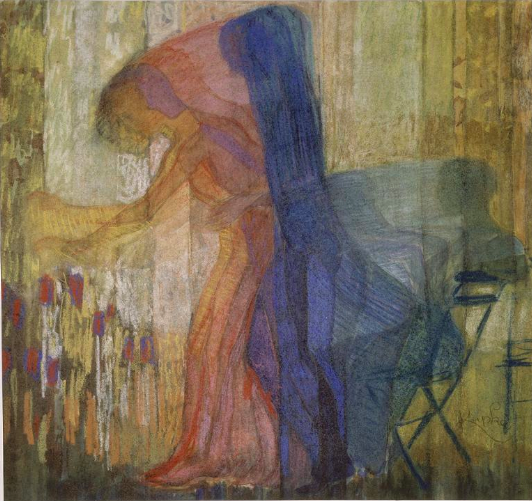 Frantisek Kupka, "Woman Cutting Flowers I," 1910-11, pastel, watercolour and graphite on paper, 17 3/4 x 18 3/4 in (45 x 47.5 cm), Musee National d'Art Moderne, Centre Pompidou, Paris