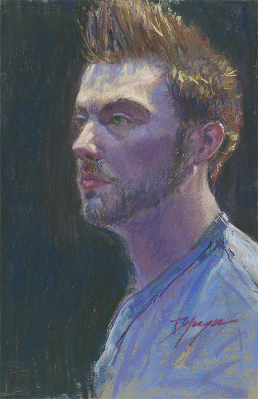 Donna Yaeger, "Ryan," pastel on Canson Mi-Tientes paper, 17 x 12 in -  An example of Donna's that I was familiar with prior to meeting her