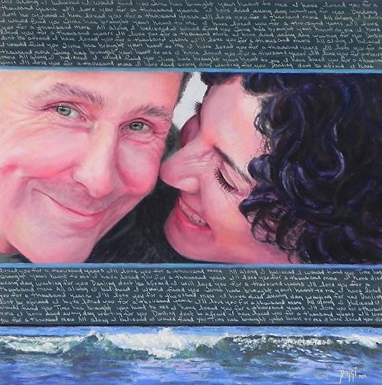 Daggi Wallace, "Howard and Rachel, For A Thousand Years More," pastel, 16 x 16 in
