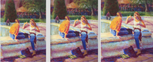 Since Bernadette suggested seeing all three together (see comments below), here they are: Original, Crop option A, Crop option B