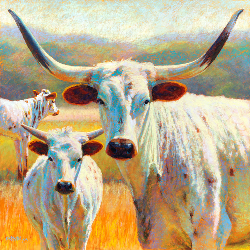 Rita Kirkman, "Dawn of a Texan Dynasty," 2015, pastel, 36 x 36 in