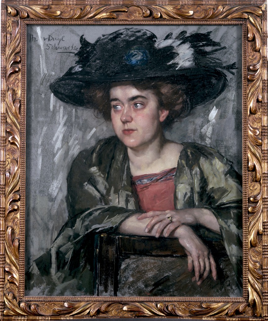 Thérèse Schwartze , "Woman Wearing A Hat (Portrait of Theresia Ansingh)," n.d. (after 1906), pastel on paper, 71 x 57 cm (27 15/16 x 22 7/16 in), Private Collection