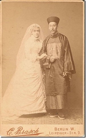 Wedding photo of Mia Cuypers and Frederick Taen-Err-Toung, Berlin, 1886, Collection: Museum Roermond, Cuypers Family Archives