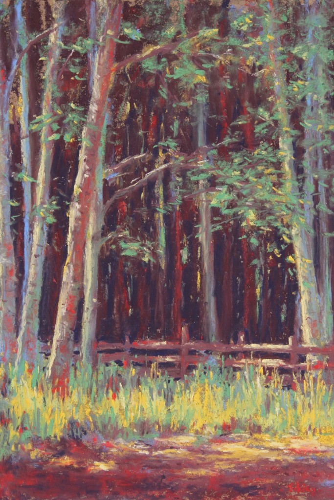 Pastel Workshop: Gail Sibley, "Salt Spring Island Glade," pastel, 9 x 12 in