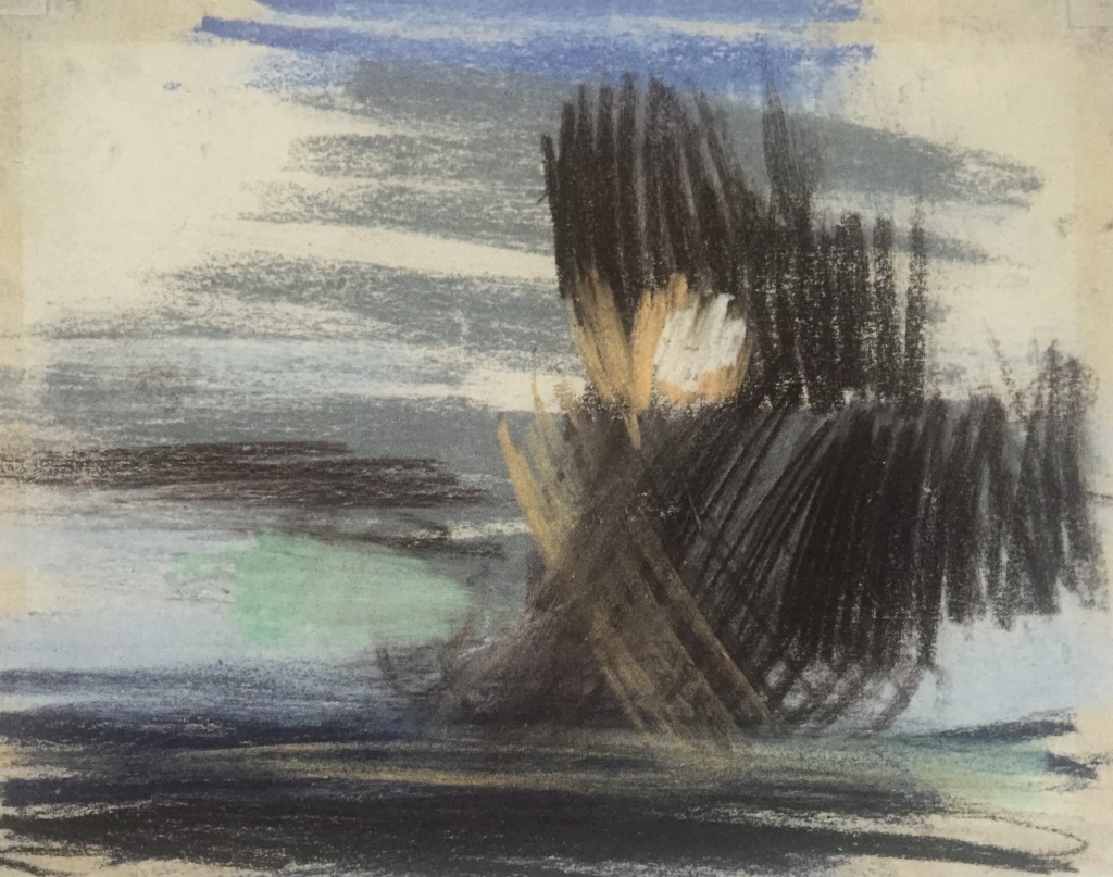 Joan Eardley and her pastel landscapes: Joan Eardley, "An Ominous Cloud," c.1962-63, pastel on paper, 7 1/2 x 9 5/8 in, Private Collection