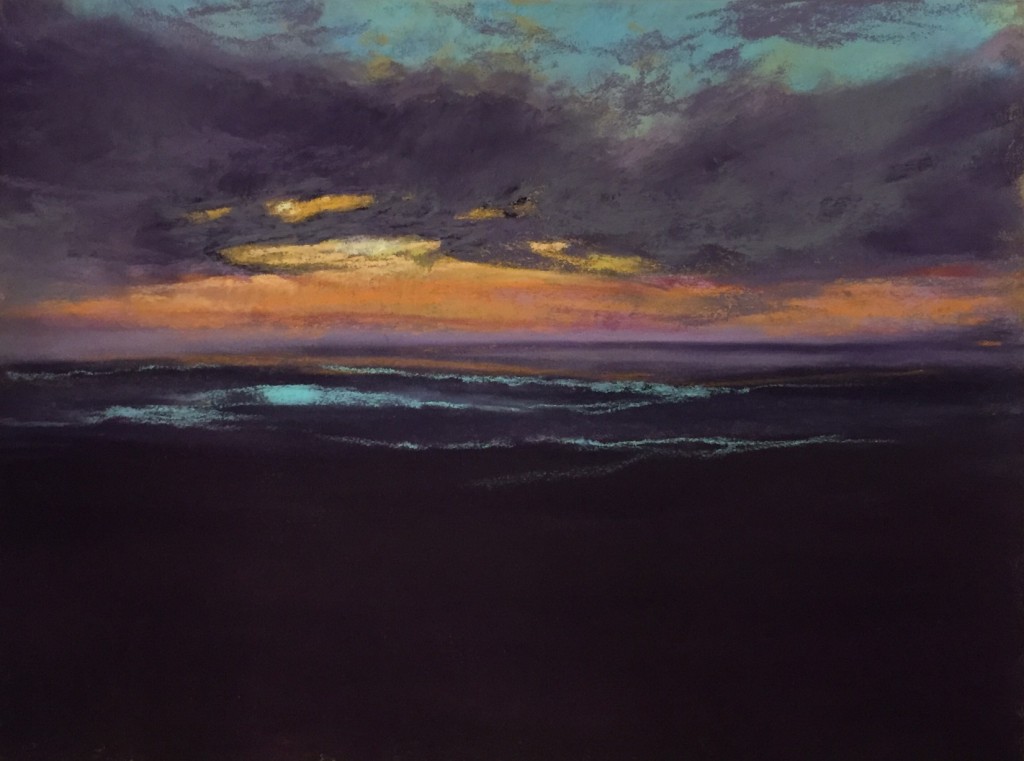 Anna Wainright, "Night Comes," 2015, pastel, 9 x 12 in, Private Collection