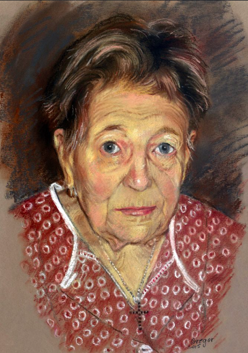 May's Marvellous Pastels: Joseph Gregor, "Portrait of My 92 Year Old Aunt," pastel, 16.5 x 11.75 in