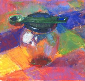 Past the ugly stage: Gail Sibley, "Waiting for a Refill," Schminke pastels on UArt 500, 5 3/4 x 5 3/4 in