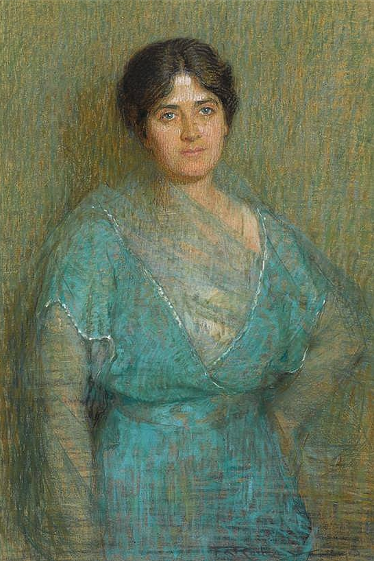 Florence Rodway, "Portrait in Blue," n.d., pastel on paper, 90 x 59.5cm, Sotheby's sale, Melbourne, 2015