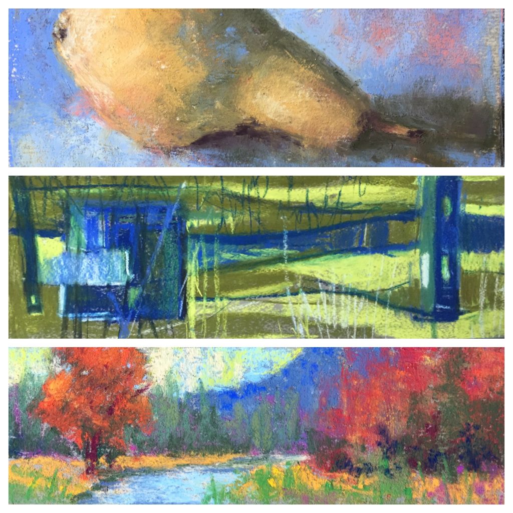 Three of my pastels from the 31 in 31 challenge (top one severely cropped!)