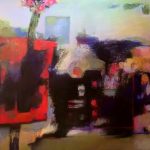 Bernadette deCesare, "Roll Over," pastels over watercolour underpainting, 18x24 in.