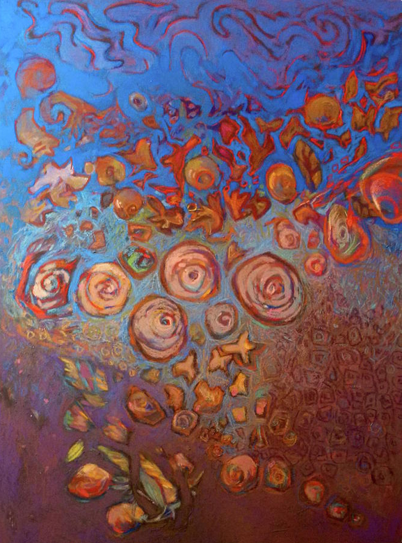 Bernadette deCesare, "Falling Leaves," pastel, 30 x 20 in