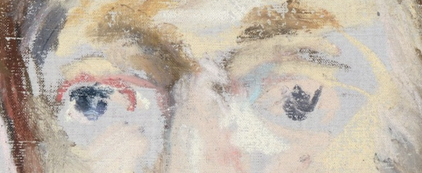 Édouard Manet, "George Moore," 1879, pastel on canvas, 21 3/4 x 13 7/8 (55.2 x 35.2 cm), Metropolitan Museum of Art, New York, USA - detail. Oh. My. Gosh. The eyes!! You could write a whole blog post about just this! you can see Manet looking, seeing, and making his strokes. Much of the canvas is left bare and that's the cool playing off the warm pastels of creams and yellows. The eyes are there but with so little to describe them. And look at that reddish line for the eye on the left - that says something with so little about Moore's state don't you think?