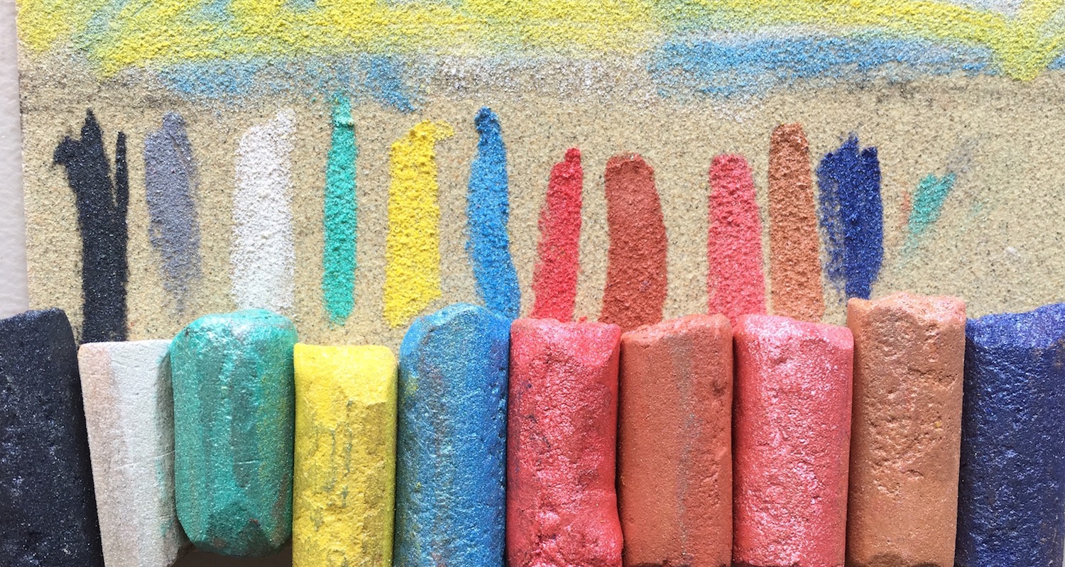 Sennelier's iridescent pastels used to create "Poire Unique"