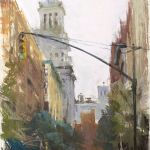 Nancie King Mertz, "Irving & 18th," soft pastels on UArt paper, 14 x 11 in. Plein air painted in Grammercy Park as a demo for a class I taught for PSA last fall.