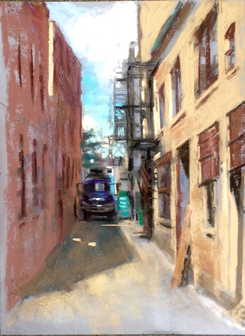 Nancie King Mertz, "Light Load," 2016, soft pastels on mounted Wallis paper, 16 x 12 in. Chicago Plein Air Painters meet most every Saturday to explore different neighbourhoods in the city. I love to join them when I can.