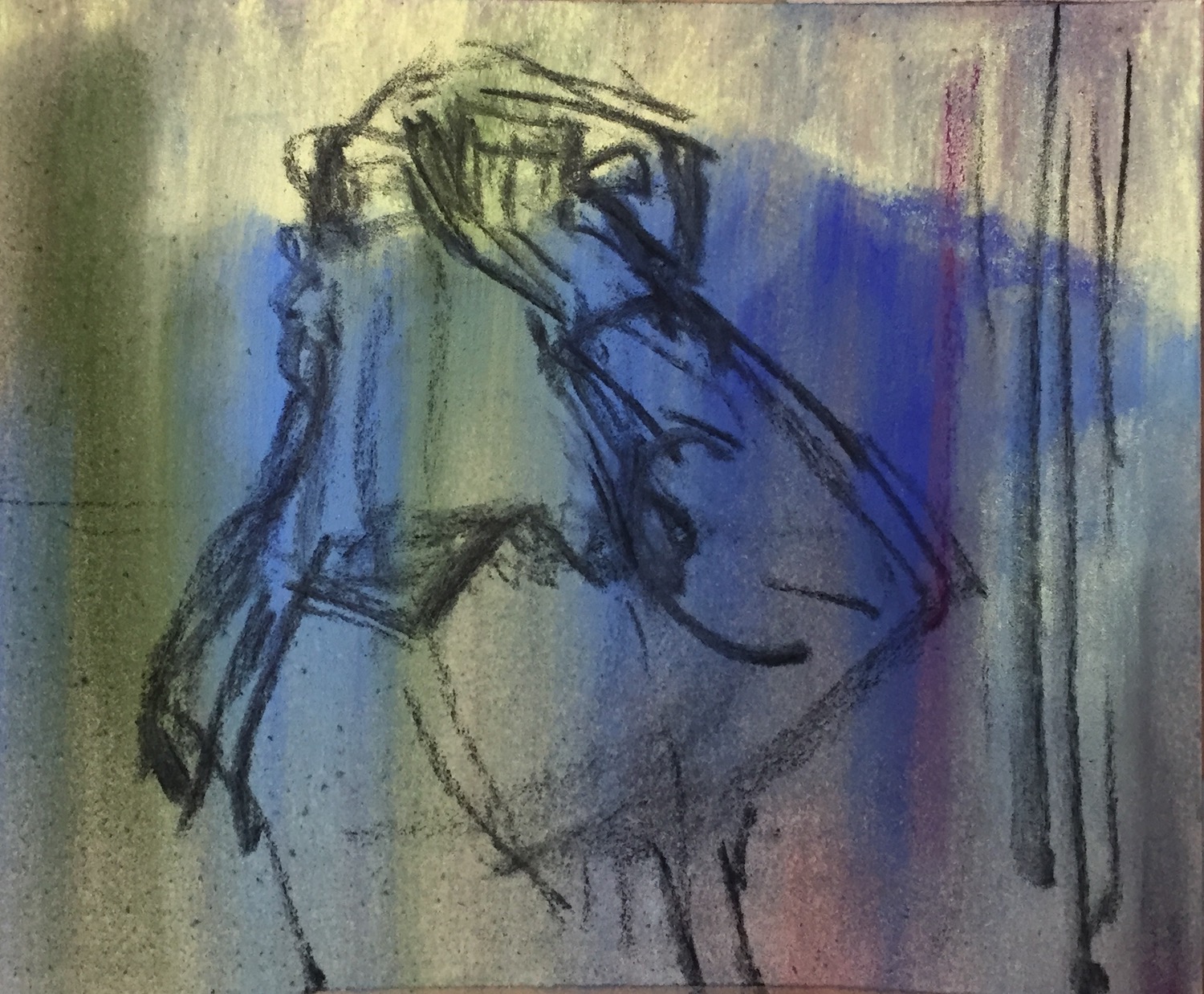 10-minute painting: Drew up the image in vine charcoal. This took almost two minutes of my 10!