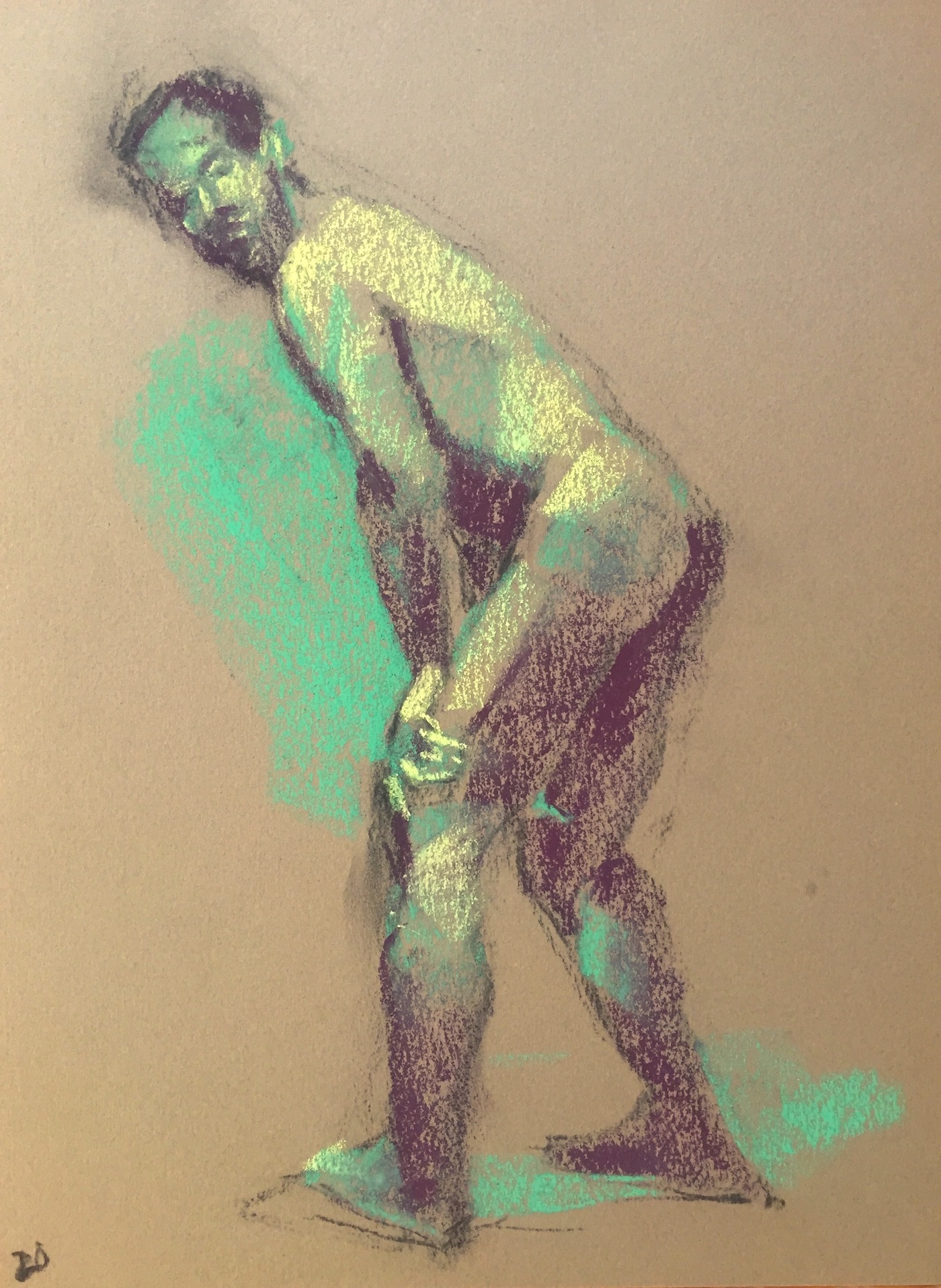 small box of pastels: Gail Sibley, "Jason 2," Unison pastels on Canson Mi-Teintes, 12 x 9 in. Available.