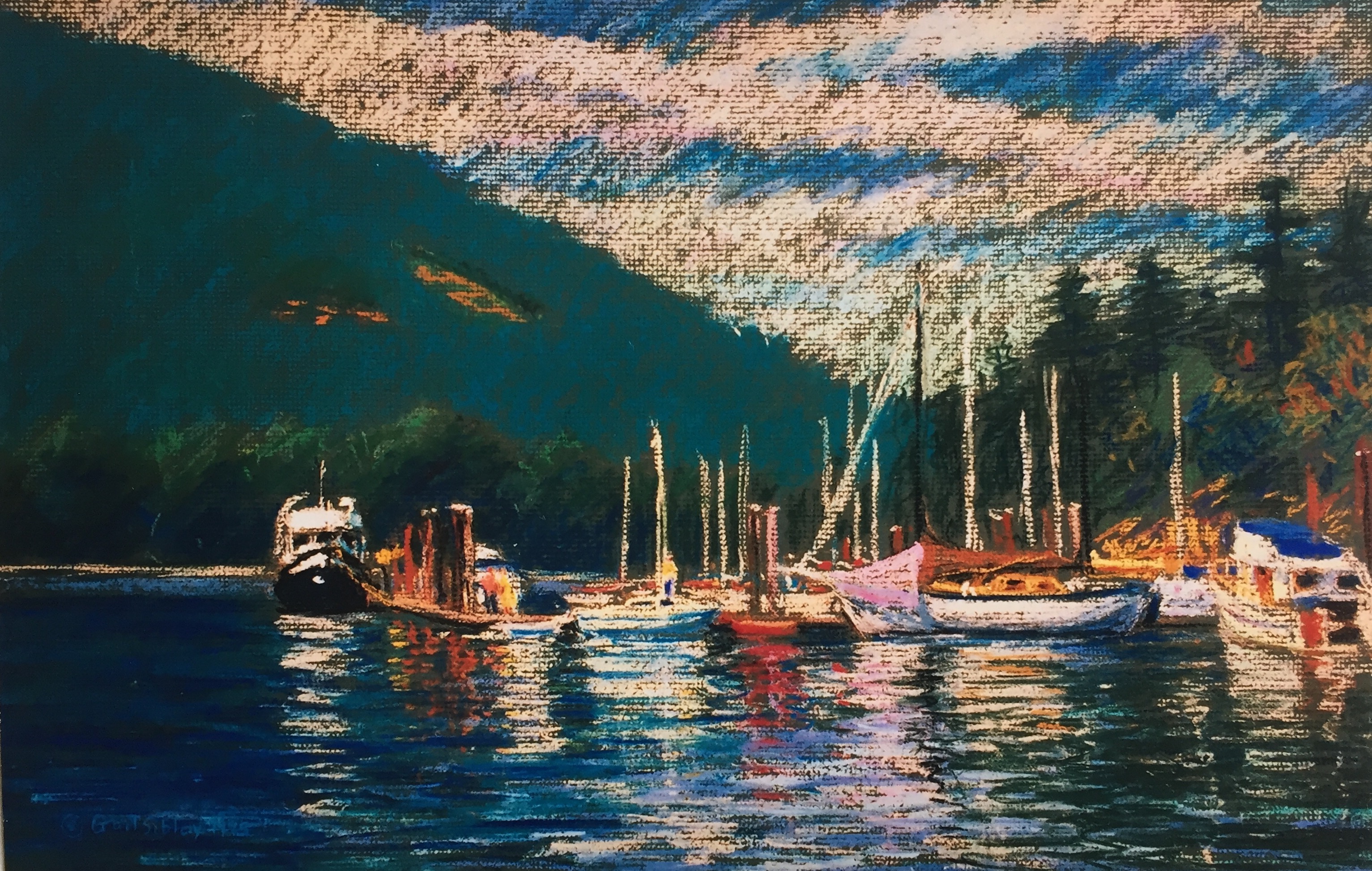 Finding your style: Gail Sibley, Fulford Harbour, c.1995, pastel on mat board, size unknown