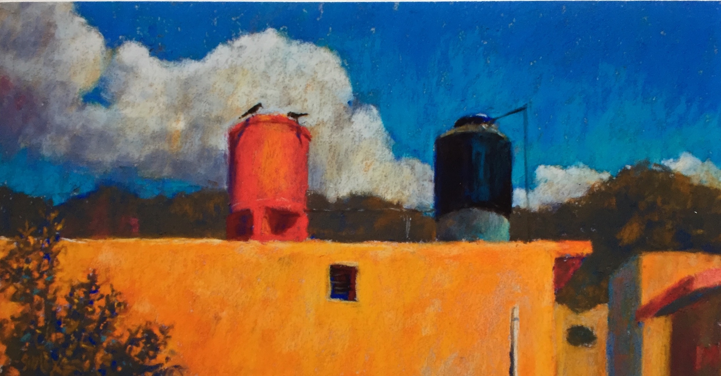 Finding Your Style: Gail Sibley, "Birds on the Water Tank," Unison pastels on UART 320 paper