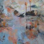 Marcia Holmes, "Floating at Dusk," 2016, pastel, 26 x 26 in. Sold.