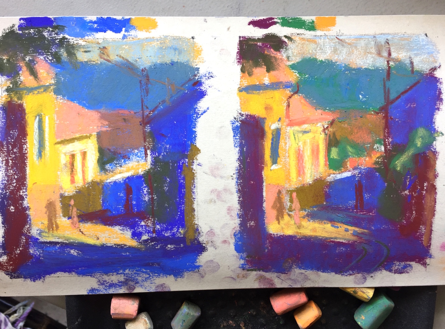 Thumbnails: The two colour studies side by side. There is a subtle difference between the two.
