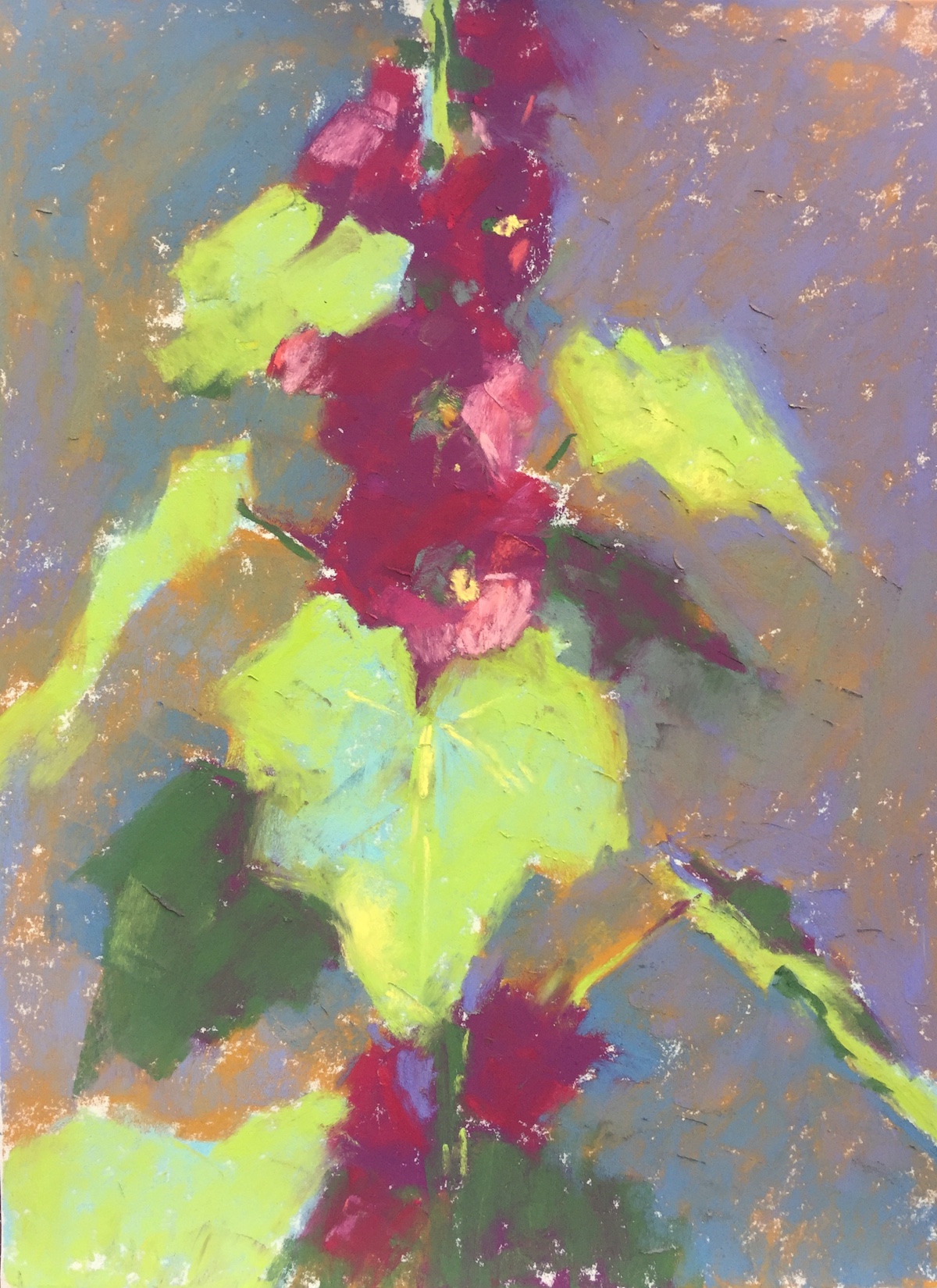 Backyard plein air painting: Shaping the leaves 