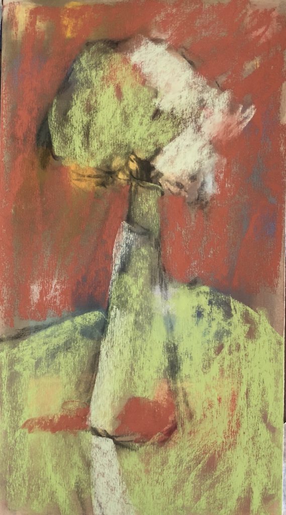 Benefits to Exploring a Single Subject: First layer on. You can see the three value areas in three colours.