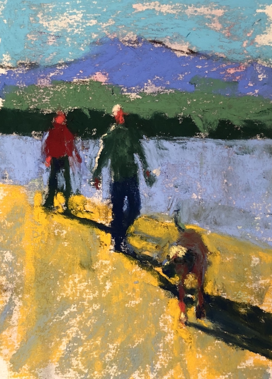 Unison Colour 36-set of pastels: Building the layers for "Impressions of an Afternoon - Leading the Way "