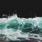 Jessica Masters, Wave 3, 2018, pastel on board, 21 x 42 in. Available.