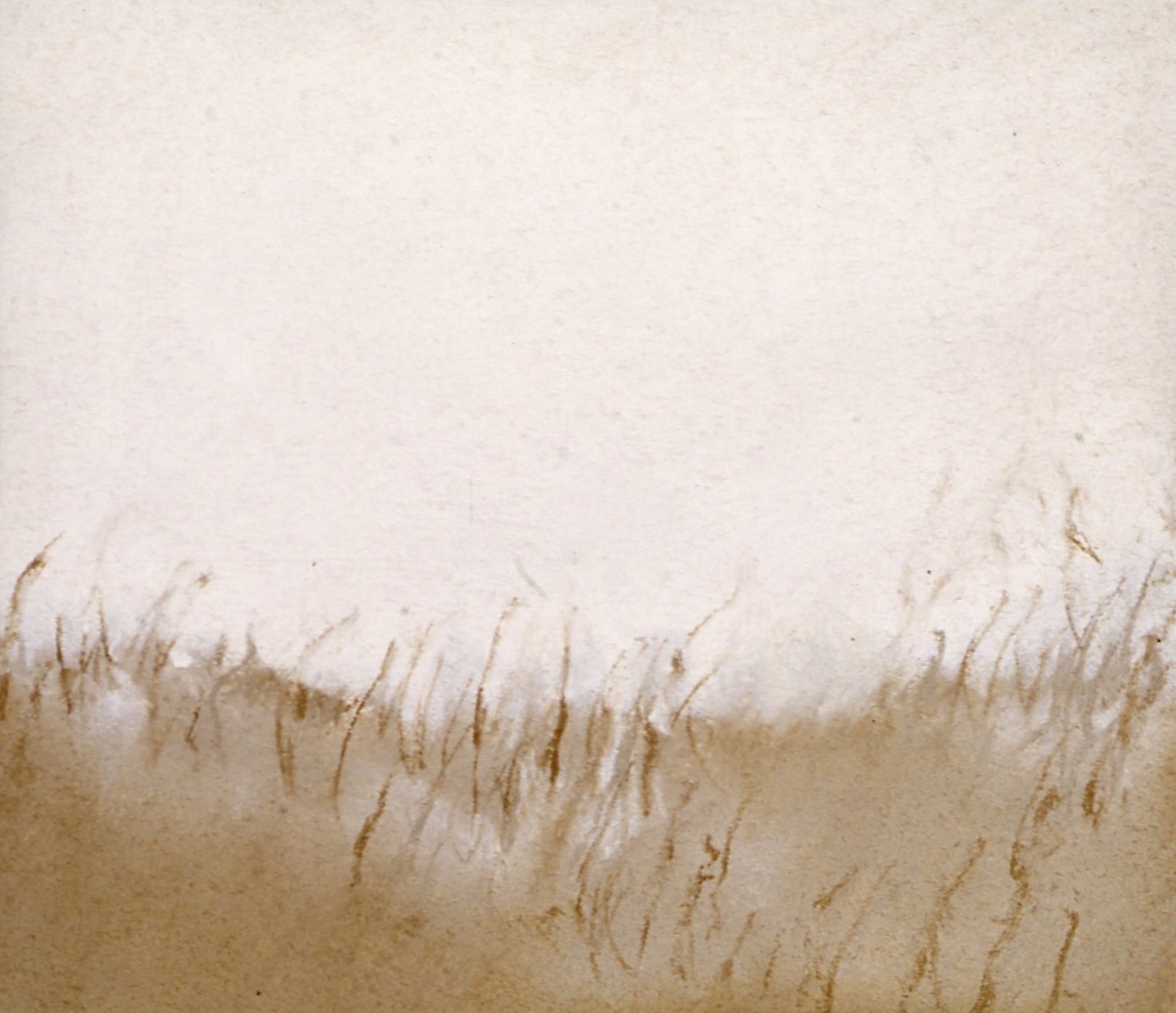 Jessica Masters, "Early work one," 1996, pastel on BFK Rives, 5 1/2 x 6 in. Private collection. Early work shows the simplicity in the division of the landscape and form. Painted with Yarka pastel.