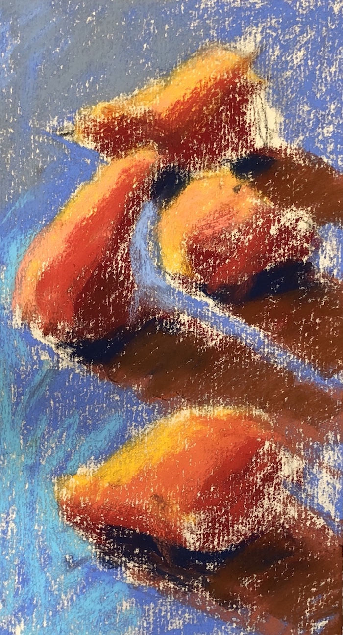 Unison Colour 36-set of pastels: Building the layers for "Visionary Pears"