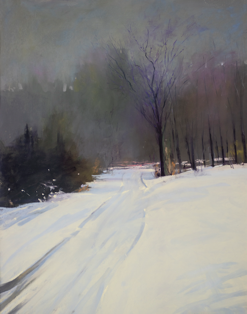 Pastel painting roundup: Heidi A Marshall, "Winter Track," pastel, 24 x 18 in