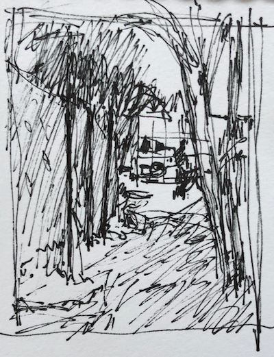 A plein air painting in 20 minutes:  My fast small thumbnail sketch