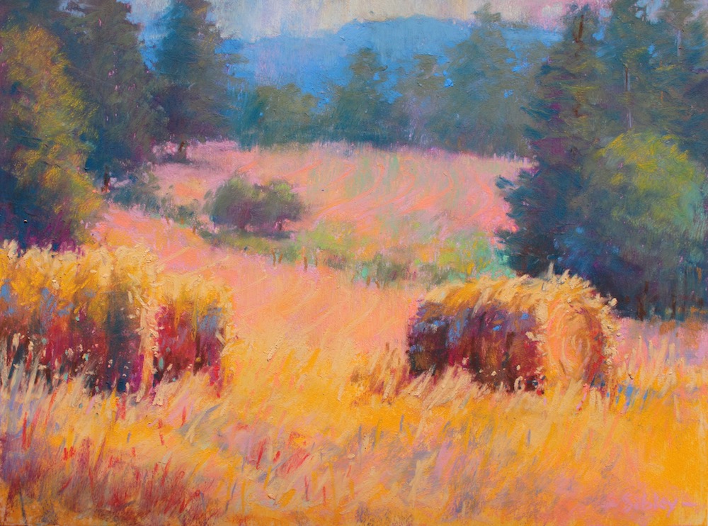 Pastel Painting En Plein Air: Gail Sibley, 'The Upper Field," pastel, 9 x 12 in