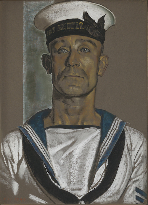 Eric Kennington, ‘Portrait of Stoker A. Martin of HMS Exeter,' 1940, pastel on paper, 735 x 530 mm, National Martitime Museum, Greenwich, London.