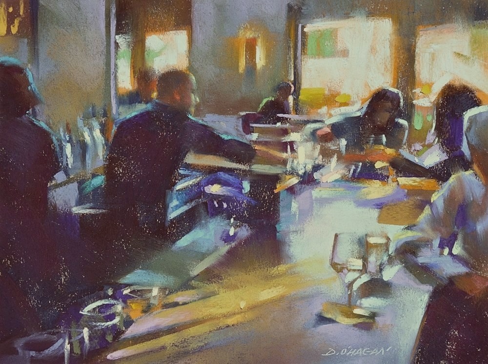 Desmond O'Hagan, "Late Afternoon, La Jolla," pastel on Canson Mi-Teintes, 9 x 12 in.