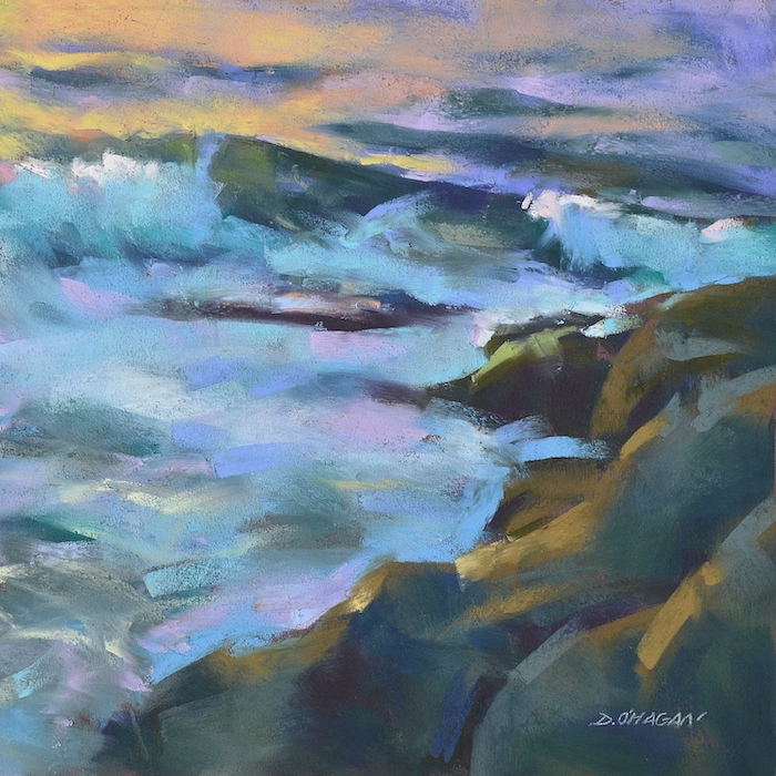 Desmond O'Hagan, "Ocean Rhythms #4," pastel on Canson Mi-Teintes, 12 x 12 in.