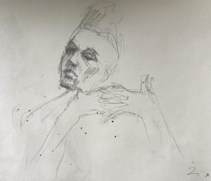Life drawing virtually: 2-minute head and hands in pencil