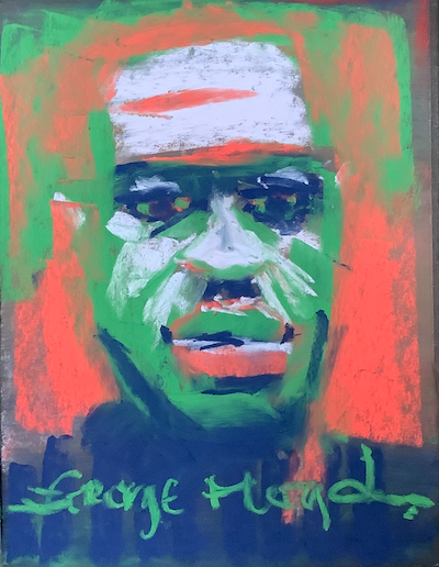 Using Art To Respond To Social Crisis: My bold, garish mark-making! I labeled the piece "George Floyd."