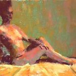 From sketch to painting: Gail Sibley, "Zoom Nude," Unison Colour pastels on UART 500 paper, 6 x 8 in.