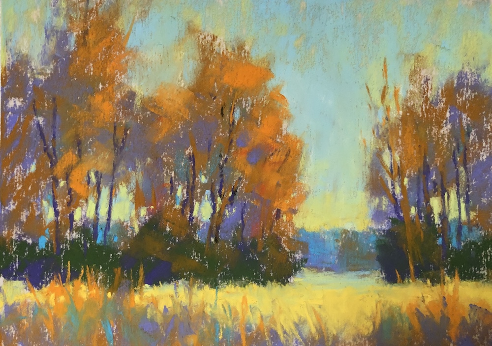 Gail Sibley, "Showing Off," Unison Colour pastels on UART 400 paper, 5 x 7 in. Available