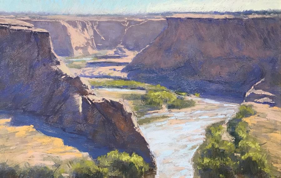 Lorenzo Chavez,"Tsegi," pastel, 14 x 22 in.