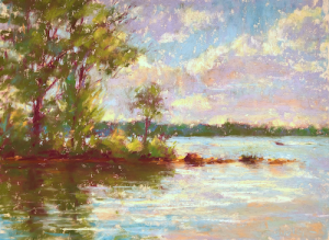 The imperfection in plein air painting Gail Sibley, "Brown's Island," Unison Colour on UART 400, 9 x 12 in. Available